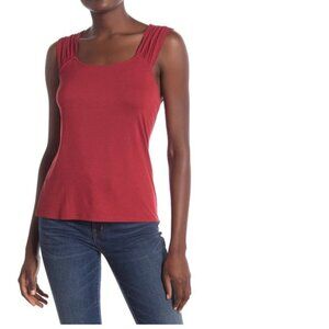 14th & Union Shirred Shoulder Tank Top